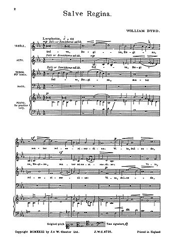 Byrd: Salve Regina for SATB Chorus