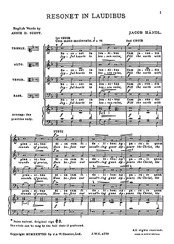 Handel: Resonet In Laudibus (Collins) Satb