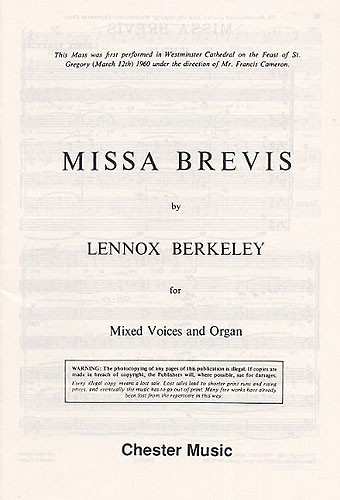 Lennox Berkeley: Missa Brevis Op.57 (Original Latin Version)