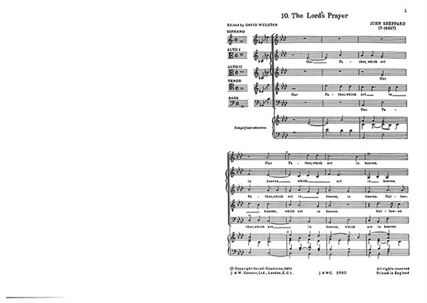 John Sheppard: The Lord's Prayer (SAATB)