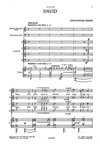 Christopher Brown: David (Vocal Score)