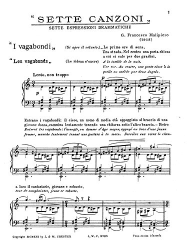 G.Francesco Malipiero: L'Orfeide (Seven Songs)