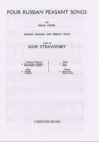 Igor Stravinsky: Four Russian Peasant Songs (Upper or Lower Voices)