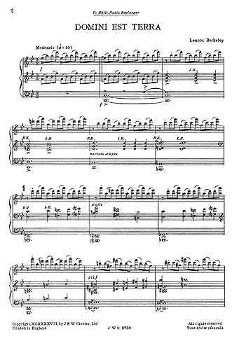 Lennox Berkeley: Domini Est Terra (Vocal Score)
