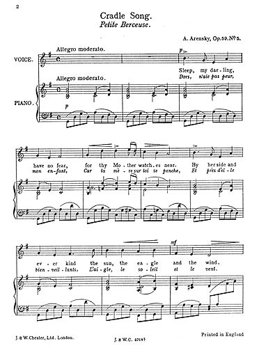 Anton Arensky: Cradle Song Op.59 No.5