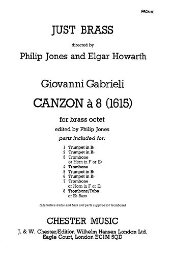 Giovanni Gabrieli: Canzon - Brass Octet (Just Brass No.44)