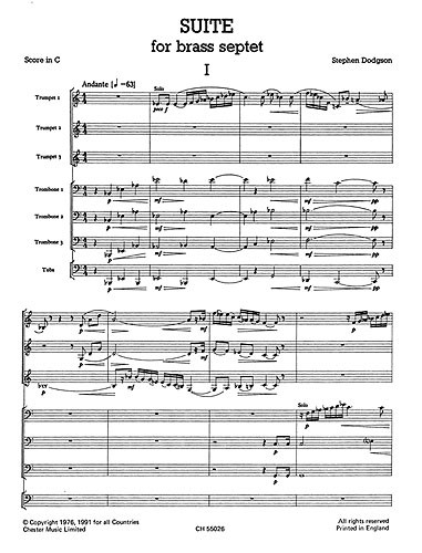 Stephen Dodgson - Suite For Brass Septet (Just Brass No.15)