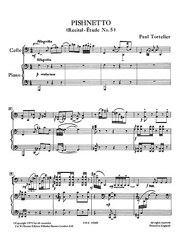 Tortelier, P Pishnetto Recital - Etude No.5 Cello And Piano