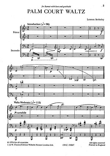 Lennox Berkeley: Palm Court Waltz Op.81 No.2a