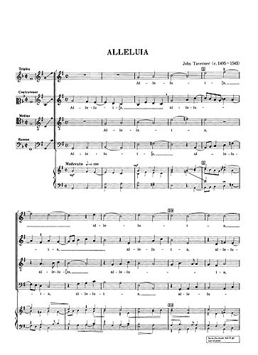 Taverner, J Alleluia Satb (From Chester Motet Book 2-english)