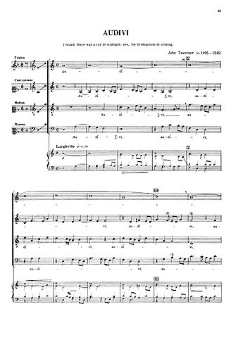 Taverner, J Audivi Satb (From Chester Motet Book 2-english)