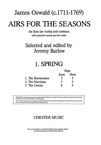 Oswald: Airs For The Seasons: No.1 Spring For Flute And Piano