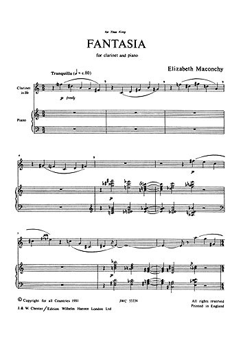 Elizabeth Maconchy: Fantasia For Clarinet And Piano