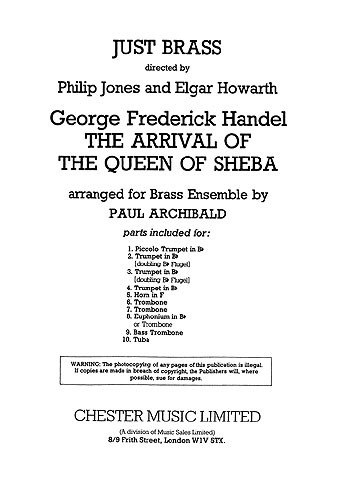 G.F. Handel: Arrival Of The Queen Of Sheba - Brass Ensemble (Just Brass)