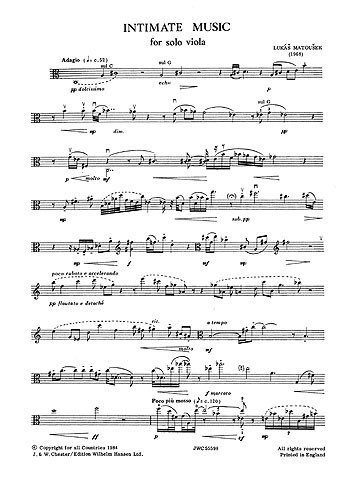 Matousek: Intimate Music for Viola Solo