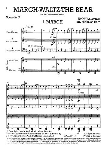 Mixed Bag No.24: Dmitri Shostakovich - March - Waltz - The Bear (Score/Parts)
