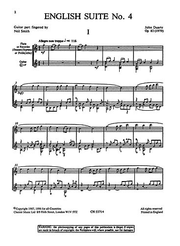 Duarte: English Suite No. 4 for Flute and Guitar