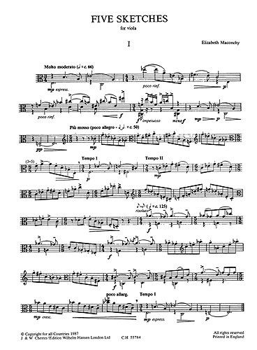 Elizabeth Maconchy: Five Sketches For Viola Solo