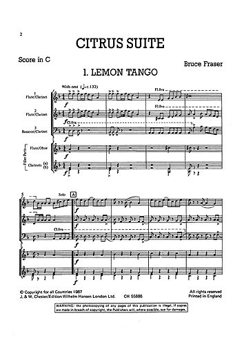 Mixed Bag No.31: Bruce Fraser - Citrus Suite (Score/Parts)