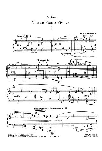 Hugh Wood: Three Piano Pieces Op.5