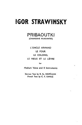 Igor Stravinsky: Pribaoutki Chansons (Miniature Score)