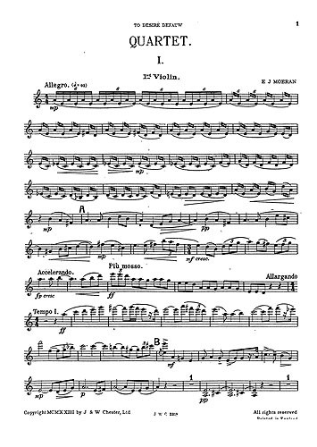 Moeran: String Quartet In A Minor (Parts)