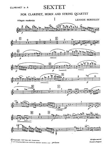 Lennox Berkeley: Sextet Op. 47 (Parts)