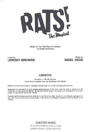 Nigel Hess: Rats! The Musical (Libretto) 1-9 Copies