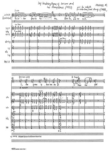 Nyman: Self Laudatory Hymn Of Inanna (Score)