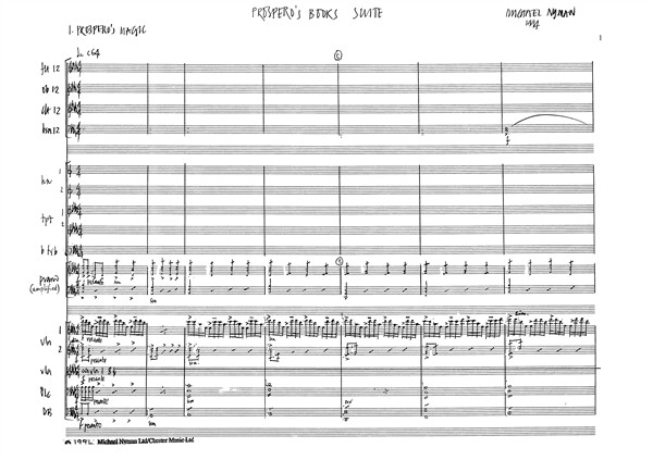 Michael Nyman: Prospero's Books Suite (Full Score)