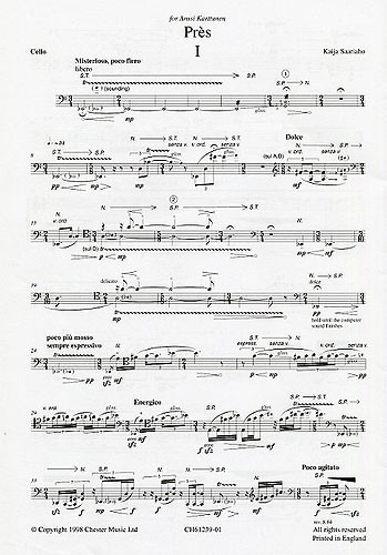 Kaija Saariaho: Pres (Cello Part)