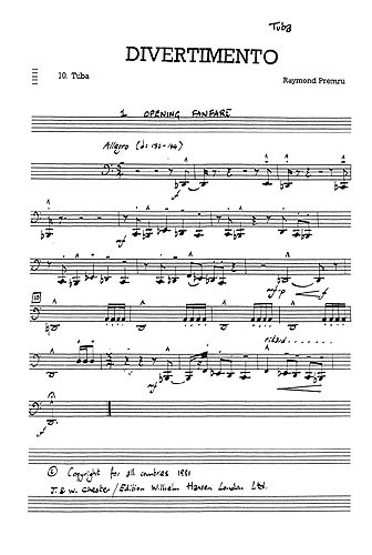Premru: Divertimento 10 Parts (9 Movements) (Parts)