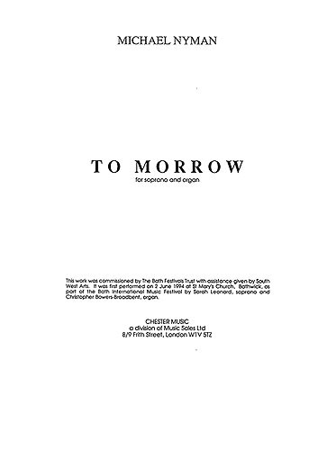 Michael Nyman: To Morrow