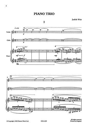 Judith Weir: Piano Trio (Score And Parts)