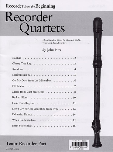 Recorder Quartets: Tenor Recorder Part