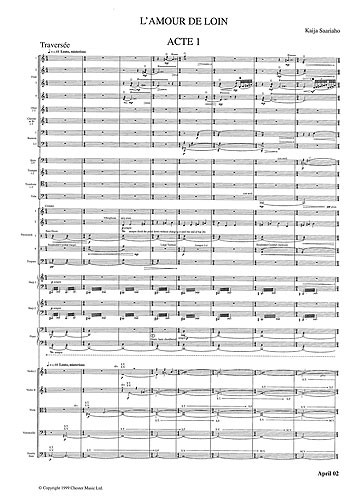 Kaija Saariaho: L'amour De Loin (Full Score)