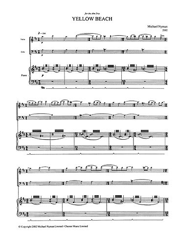 Michael Nyman: Yellow Beach (Score And Parts)