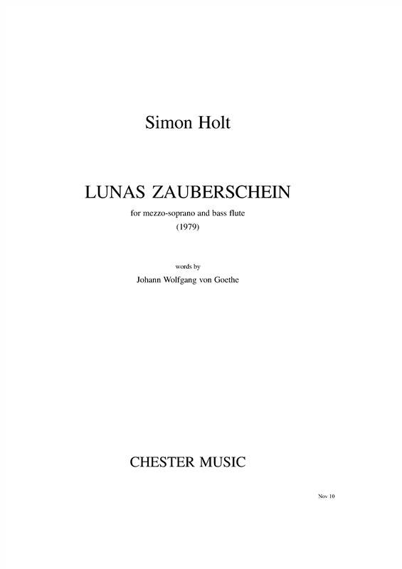 Simon Holt: Lunas Zauberschein (Mezzo-Soprano/Bass Flute)