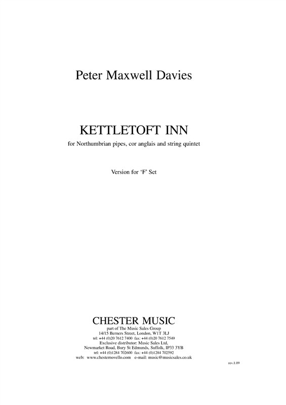 Peter Maxwell Davies: Kettletoft Inn (Version For F Set)