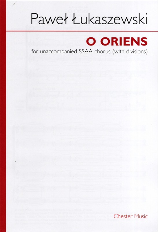 Pawel Lukaszewski: O Oriens (SSAA)