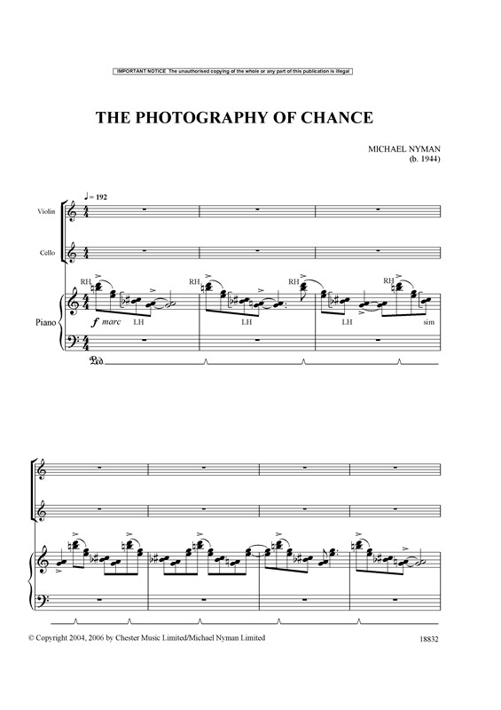 Michael Nyman: The Photography Of Chance (Piano Trio) - Full Version