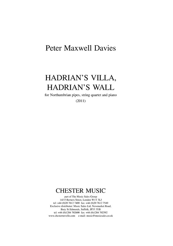 Peter Maxwell Davies: Hadrian's VIlla, Hadrian's Wall