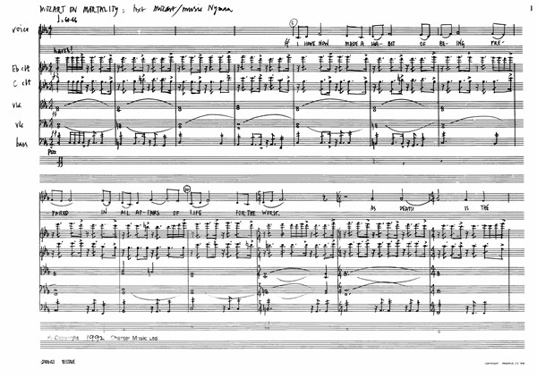 Michael Nyman: Mozart On Mortality (Score)