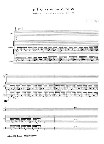 Rolf Wallin: Stonewave For Three Percussionists (Score)