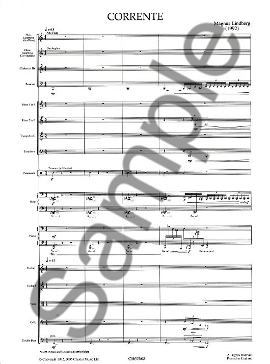 Magnus Lindberg: Corrente (Score)