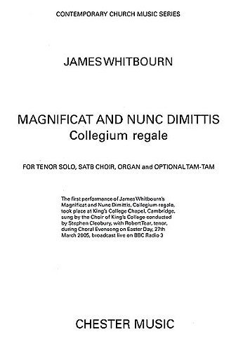James Whitbourn: Magnificat And Nunc Dimittis (Collegium Regale)