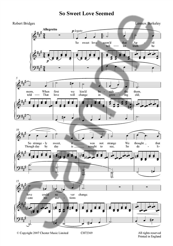 Lennox Berkeley: So Sweet Love Seemed