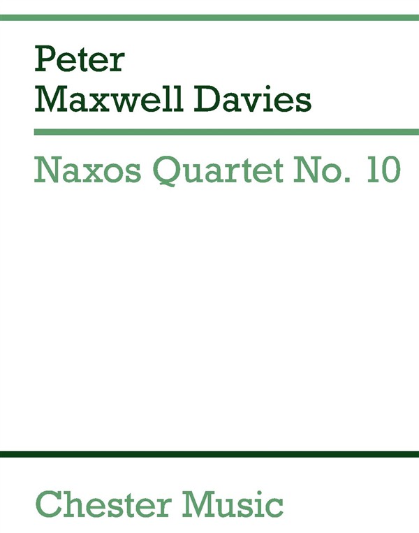Peter Maxwell Davies: Naxos Quartet No.10 (Miniature Score)