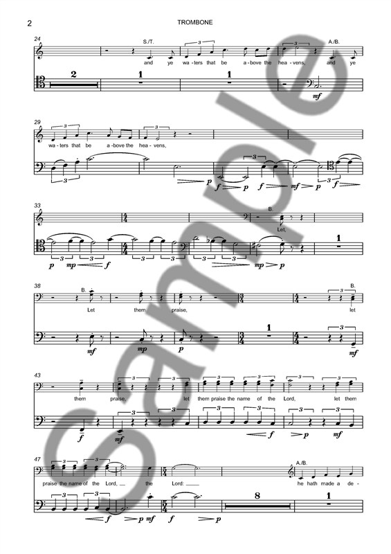 Judith Weir: Psalm 148 (Trombone Part)