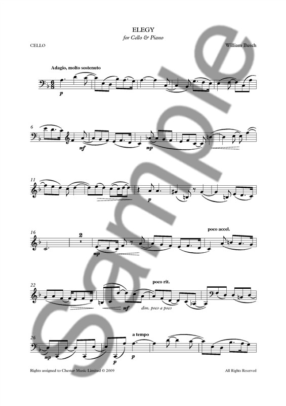 William Busch: Elegy (Cello/Piano)